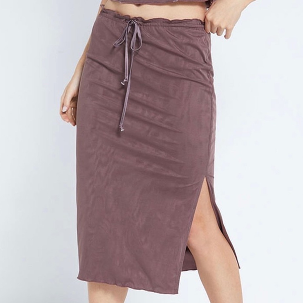 kendall + kylie mesh brown midi skirt